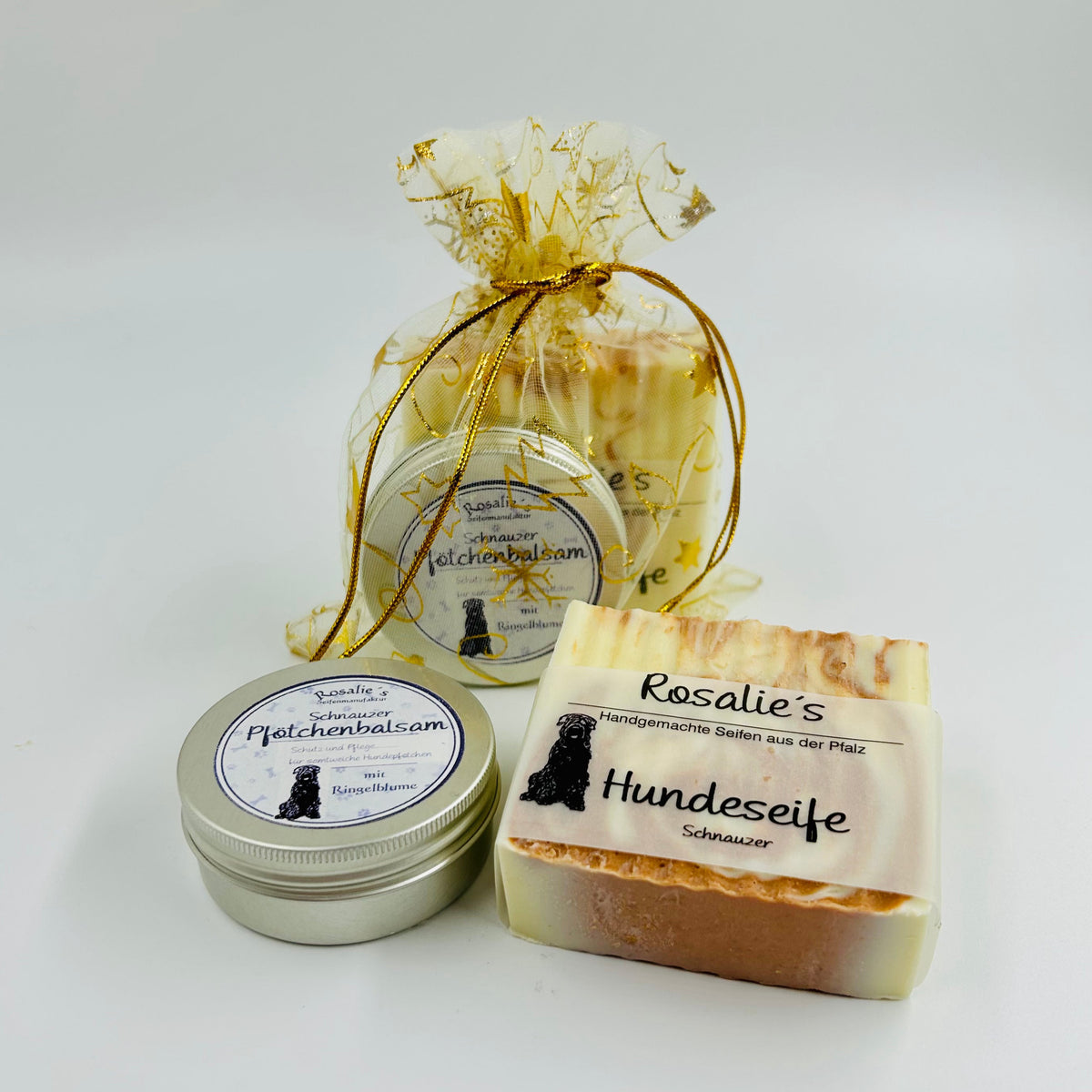Pflegeset für Hunde Organza mit Weihnachtsmotiv